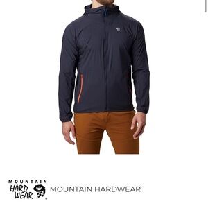 Mountain Hardwear Men's Dark Jacket with Red Accents
